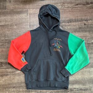 Nike Black Hoodie with Red and Green Sleeves
